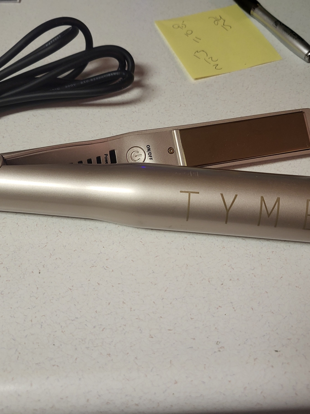 TYME Rose Gold Hair Straightener - Sleek Metallic Styling Iron